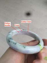 Load image into Gallery viewer, 58.6mm certified type A 100% Natural green/white/purple Jadeite Jade bangle Z96-6204
