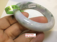 Load image into Gallery viewer, 55.2mm Certified Type A 100% Natural light green/purple/brown authentic Jadeite Jade bangle F86-6199
