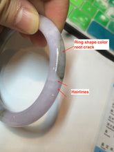 Load image into Gallery viewer, 53.2mm certificated Type A 100% Natural green/purple round cut Jadeite Jade bangle AT2-3497
