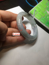 Load image into Gallery viewer, 50.5mm Certified type A 100% Natural light green/purple Jadeite Jade bangle D51-3534
