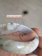 Load image into Gallery viewer, 55mm type A 100% Natural light purple white Jadeite Jade bangle AM1

