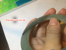 Load image into Gallery viewer, 54mm Type A 100% Natural dark green/gray Jadeite Jade bangle AS52
