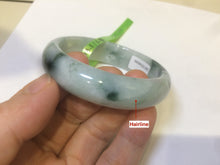 Load image into Gallery viewer, 52mm 100% natural certified  green green/white oval jadeite jade bangle AB32-5304
