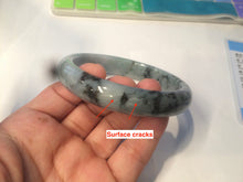 Load image into Gallery viewer, 61.8 mm certified type A 100% Natural dark green Jadeite Jade bangle AR62-2255
