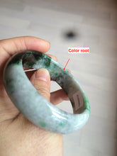 Load image into Gallery viewer, 53.5mm certified 100% natural Type A sunny green/dark green jadeite jade bangle Ak49-2724
