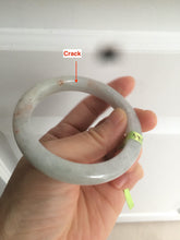 Load image into Gallery viewer, 54.5mm 100% natural Type A green/white with red floating flowers jadeite jade bangle AK3-1387
