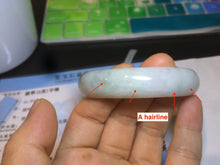 Load image into Gallery viewer, 53.5mm certified 100% natural Type A sunny green/white jadeite jade bangle X98-3760
