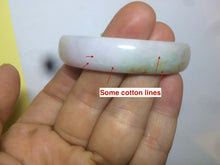 Load image into Gallery viewer, 52.6mm certified Type A 100% Natural white/pink/green/yellow thin Jadeite Jade bangle AB5-9116
