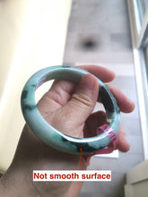 Load image into Gallery viewer, 56.7mm certified type A 100% Natural sunny green/dark green jadeite jade bangle W53-0101
