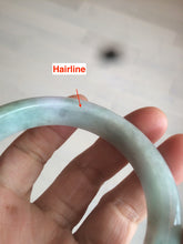 Load image into Gallery viewer, 56.6mm Certified type A 100% Natural sunny green purple Jadeite Jade bangle N95-0465
