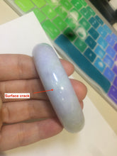 Load image into Gallery viewer, Sale! 58.6 mm certificated Type A 100% Natural green/light purple/brown(福禄寿) Jadeite Jadeite Jade bangle Q97-7814
