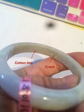 Load image into Gallery viewer, 53.3mm 100% natural Type A light yellow/green/purple/white jadeite jade bangle L70
