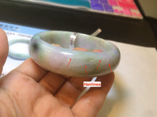 Load image into Gallery viewer, 56.5mm certificated Type A 100% Natural sunny green/purple/yellow spring garden Jadeite Jade bangle E62-1029
