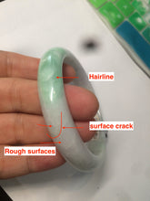 Load image into Gallery viewer, 55.5 mm Certified type A 100% Natural sunny green/white (白底青)/purple Jadeite bangle H160-1843
