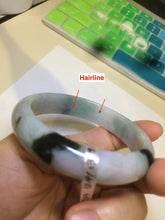 Load image into Gallery viewer, 58.6mm certified type A 100% Natural green/brown/purple/gray Jadeite Jade bangle F103
