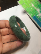 Load image into Gallery viewer, 58mm certified type A 100% Natural dark green jadeite jade bangle D93-9240
