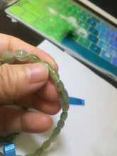 Load image into Gallery viewer, 100% natural green/white Icy watery type A jadeite jade olive+ancient Chinese coin/four-leaf clover bead bracelet  AS32

