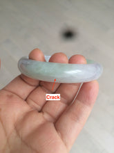 Load image into Gallery viewer, 55.5mm Certified Type A 100% Natural icy watery light purple/white/green oval Jadeite Jade bangle AM55-6862
