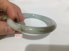 Load image into Gallery viewer, 55.8mm Certified Type A 100% Natural icy white/green round cut Jadeite Jade bangle E53-1281
