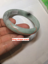 Load image into Gallery viewer, 58mm Certified Type A 100% Natural sunny green/gray Jadeite Jade bangle C62-4547
