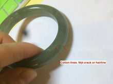 Load image into Gallery viewer, 51.3mm Certified 100% Natural oily dark green nephrite Hetian Jade bangle N80-6570
