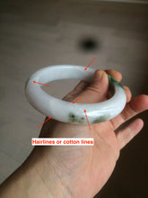 Load image into Gallery viewer, 61.4mm Certified Type A 100% Natural green/white Jadeite Jade bangle AT4-0656
