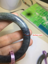 Load image into Gallery viewer, Sale! Certified 53.4mm 100% Natural black/gray round cut nephrite Hetian Jade bangle E9-5546
