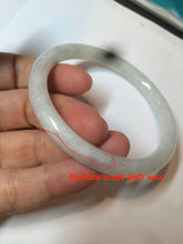 Load image into Gallery viewer, 57.3mm certified 100% natural white slim round cut jadeite jade bangle AF48-3454
