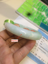 Load image into Gallery viewer, 52.5mm Certified Type A 100% Natural sunny green/white Jadeite Jade bangle R84-14548
