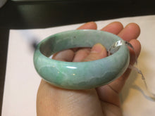 Load image into Gallery viewer, 55.4mm type A 100% Natural green Jadeite Jade bangle E67
