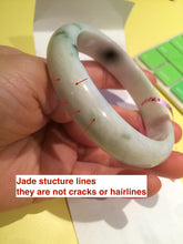 Load image into Gallery viewer, Certified 58.5mm Type A 100% Natural green/white  jadeite jade bangle R33-7587
