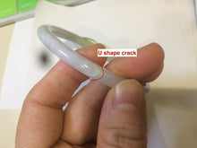 Load image into Gallery viewer, 55.7mm certified 100% natural green/white/purple round cut jadeite jade bangle E52-5262
