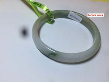 Load image into Gallery viewer, 52.5mm Certified Type A 100% Natural green/white Jadeite Jade oval bangle KS63-8403
