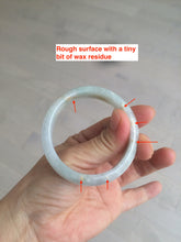 Load image into Gallery viewer, 49mm Certified Type A 100% Natural icy light green/white/purple oval Jadeite Jade bangle etsy AT31-0627
