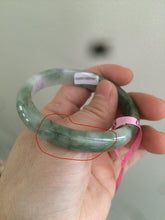 Load image into Gallery viewer, Certifed  100% Natural Type A 52.7 mm green/light purple oval jadeite jade bangle B6
