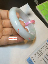 Load image into Gallery viewer, 57mm certified type A 100% Natural white green jadeite jade bangle AD52-9288
