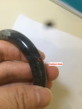 Load image into Gallery viewer, Sale! Certified 53.4mm 100% Natural black/gray round cut nephrite Hetian Jade bangle E9-5546
