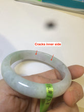 Load image into Gallery viewer, 54.6mm certified type A 100% Natural green/white Jadeite Jade bangle U61-4938
