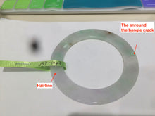 Load image into Gallery viewer, 55.5mm Certified Type A 100% Natural sunny green/purple/red (福禄寿) thin Jadeite Jade bangle U67-1443
