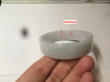 Load image into Gallery viewer, 52mm Certified Type A 100% Natural green/white square Jadeite Jade bangle AT55-8061
