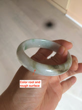 Load image into Gallery viewer, 51.3mm Type A 100% Natural green light Jadeite Jade oval bangle AM16
