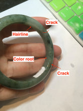 Load image into Gallery viewer, 53.3mm certified Type A 100% Natural watery dark green/black Jadeite Jade bangle C26-1722
