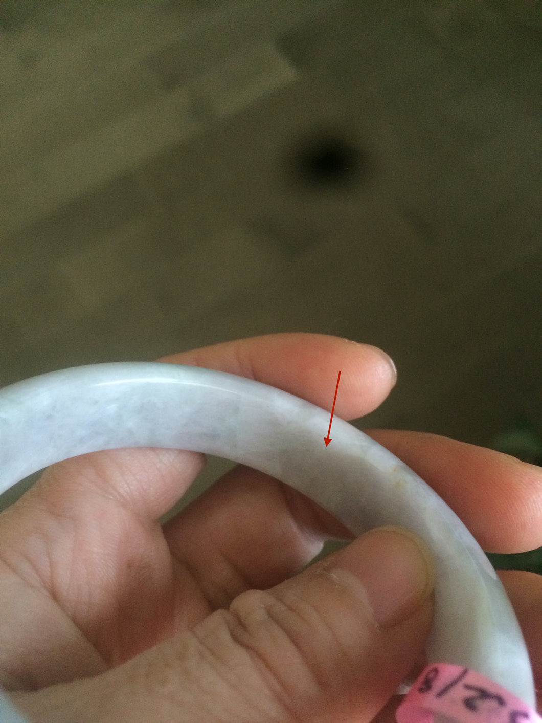 Sale! 54.5mm type A 100% Natural light purple/white/gray Jadeite Jade bangle B29