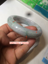 Load image into Gallery viewer, 56.5mm certified Type A 100% Natural green/white chubby Jadeite Jade bangle AF1-4612
