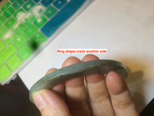 Load image into Gallery viewer, 54mm Type A 100% Natural dark green/gray Jadeite Jade bangle AS52
