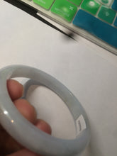 Load image into Gallery viewer, 54.9mm certified type A 100% Natural white green jadeite jade bangle AQ9-4205
