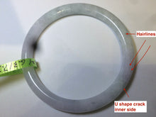 Load image into Gallery viewer, 55.7mm certified 100% natural green/white/purple round cut jadeite jade bangle E52-5262
