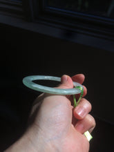 Load image into Gallery viewer, 52mm Certified Type A 100% Natural super watery green flat style Jadeite bangle L110-0036
