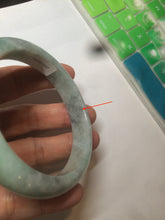 Load image into Gallery viewer, 58mm Certified Type A 100% Natural sunny green/gray Jadeite Jade bangle C62-4547
