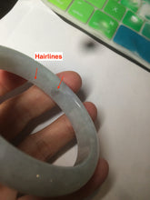 Load image into Gallery viewer, 52mm Certified 100% natural Type A light green/purple oval jadeite jade bangle U118-6866
